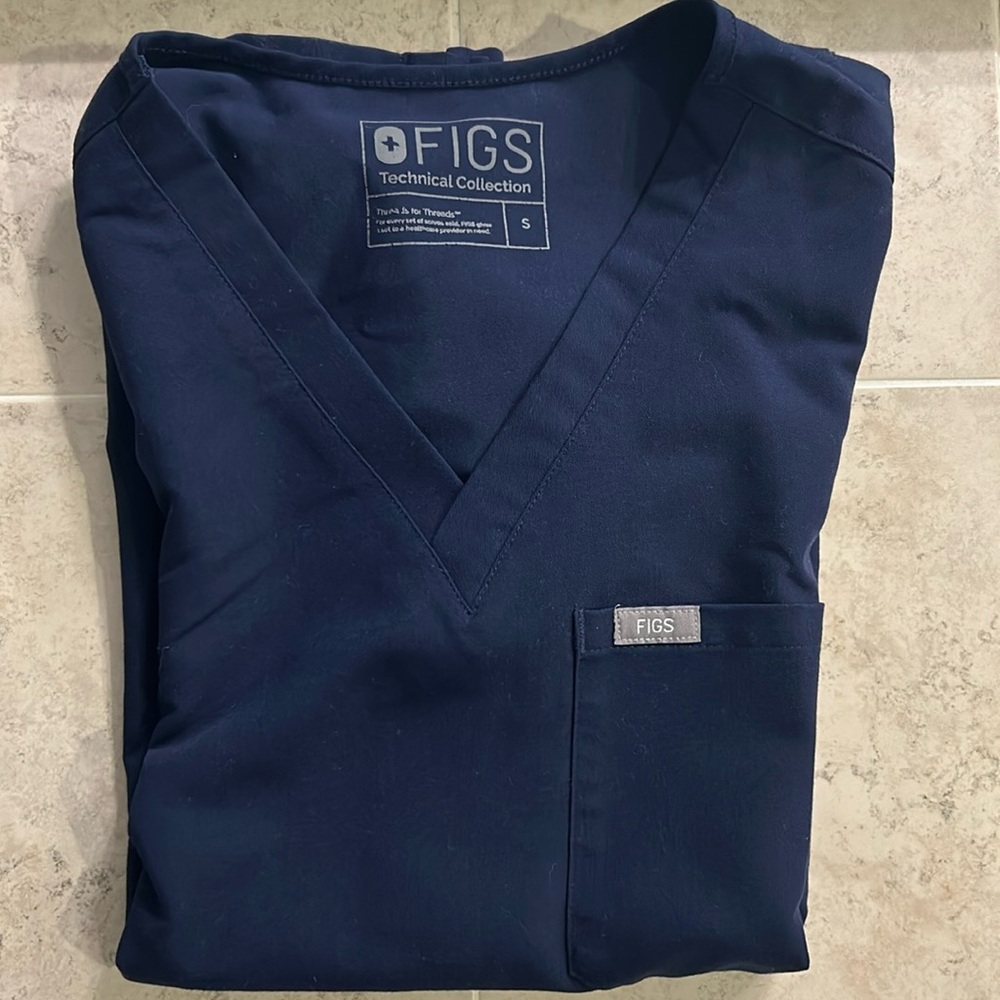 Figs navy scrub top